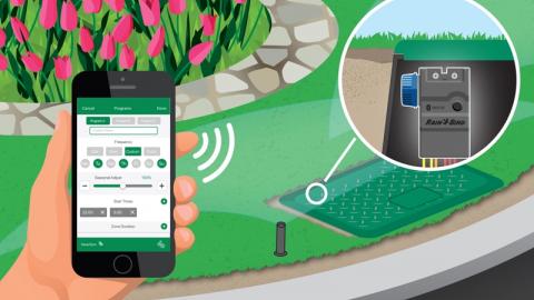 The new Rain Bird® TBOS-BT controller can be programmed from your smartphone 