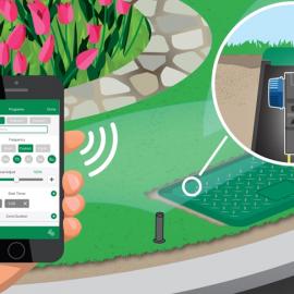 The new Rain Bird® TBOS-BT controller can be programmed from your smartphone 